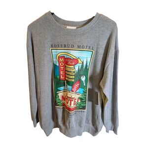 Schitt's Creek Rosebud Motel Crewneck Sweatshirt Gray Size 00 NWT TV Show